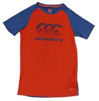 Červeno-modré funkčné športové tričko s logom canterbury