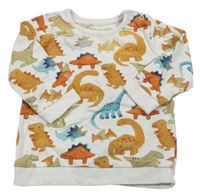 Bílá mikina s dinosaury George