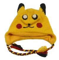 Oranžová vlněná čepice - Pikachu