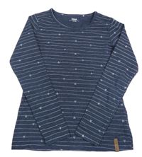 Tmavomodro-bílé pruhované triko se srdíčky YIGGA