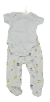 Nové - 2Set - Bílé puntíkaté body + polodupky so zvieratkami a hviezdičkami Rock-a-Bye Baby