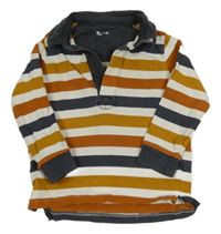 Pruhovaná mikina s golierikom Tu