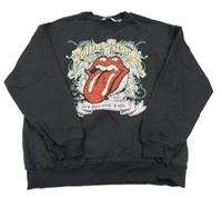 Černošedá mikina s potiskem - The Rolling Stones H&M