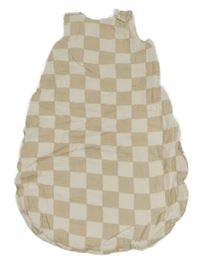 Smetanovo-béžový kostkovaný mušelínový zateplený spací pytel Tu