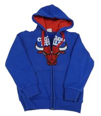 Zafírová prepínaci tepláková mikina s Chicago Bulls a kapucňou