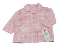 Nové - růžovo-bílý kostkovaný pyžamový kabátek so zajačikom George