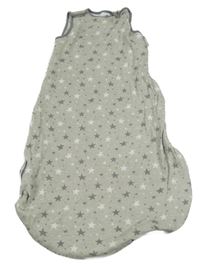 Šedý melírovaný zateplený spací pytel s hvězdičkami ickle bubba