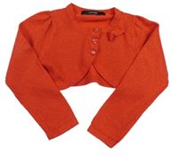 Červené melírované propínací svetrové bolérko s mašlou George