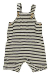 Smetanovo-tmavomodré pruhované cargo na traké kraťasy Tu