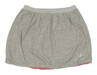 Sivá melírovaná balonová podšitá sukňa s mačičkou a strieborným pasom Petits