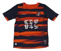 Tmavomodro/červeno-červené funkční sportovní tričko s erbem KIPSTA