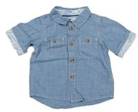 Světlemodrá melírovaná riflová košile H&M