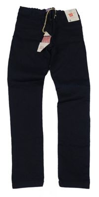 Nové - tmavomodré skinny fit teplákové riflové kalhoty F&F