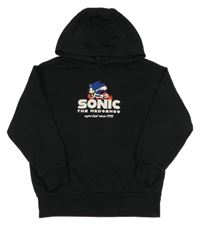 Čierna mikina so Sonicem a kapucňou