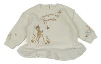 Biela peplum mikina s Bambim George