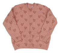 Staroružový úpletový sveter so srdiečkami PRIMARK