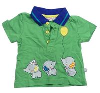 Zelené polo tričko so slonmi Liegelind