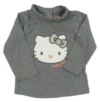 Sivé tričko s Hello Kitty a rolákom Sanrio