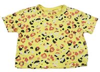 Žlté crop tričko s leopardím vzorom zn. Next