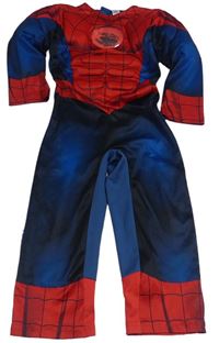 Kockovaným - Červeno-tmavomodrý overal s vycpávkami - Spiderman Marvel