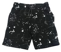 Černé skvrnité teplákové kraťasy Primark