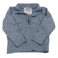 Modrý melírovaný polo sveter F&F