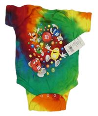 Nové - Zeleno-farebné batikované body s M&M's