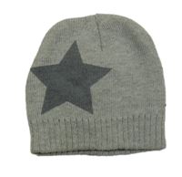 Šedá melírovaná čepice s hvězdou
