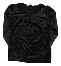 Čierne zamatové tričko H&M