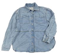 Modrá rifľová košeľová bunda Page One Young