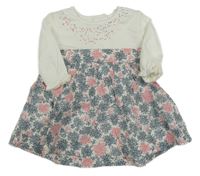 NOvé - Smetanové bavlněno/manšestrové šaty s listy Absorba