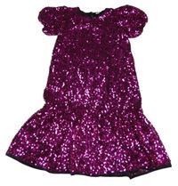 Fuchsiové flitrové slávnostné šaty Tu