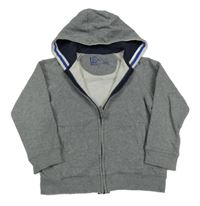 Sivá melírovaná prepínaci mikina s kapucňou Matalan