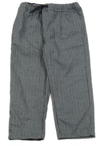 Sivo-čierne kockované chino nohavice Next