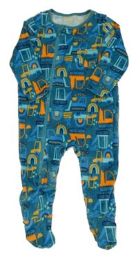 Nové - Petrolejový plyšový overal se stavebními stroji Dunnes