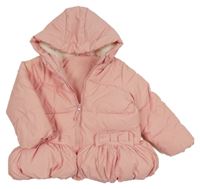 Ružová nepromokavá zimná bunda s kapucňou Little Kids