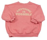 Ružová oversize mikina s nápisom Next