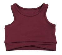 Vínový športový crop top Tu