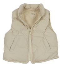 Světlebéžová šusťáková zateplená vesta Zara