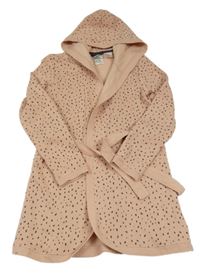 Starorůžový vzorovaný teplákový župan s kapucí H&M