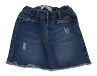 Modrá rifľová sukňa s vyšúchaním