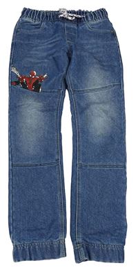 Modré zateplené cuff rifle se Spidermanem C&A