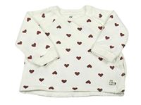 Biela prepínaci mikina so srdiečkami H&M