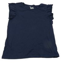 Tmavomodré tričko s volánikmi C&A