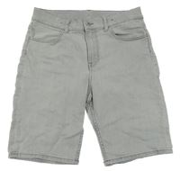 Šedé riflové slim fit kraťasy H&M