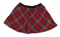 Červeno-čierno-biela kockovaná trblietavá sukňa H&M