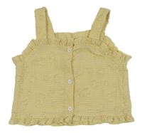 Žltý vzorovaný prepínaci crop top Shein