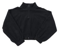 Čierna fleecová crop mikina F&F