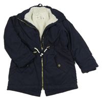 Tmavomodrá šusťáková zimní parka H&M
