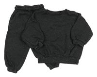 2set - Antracitová melírovaná oversize mikina + tepláky George